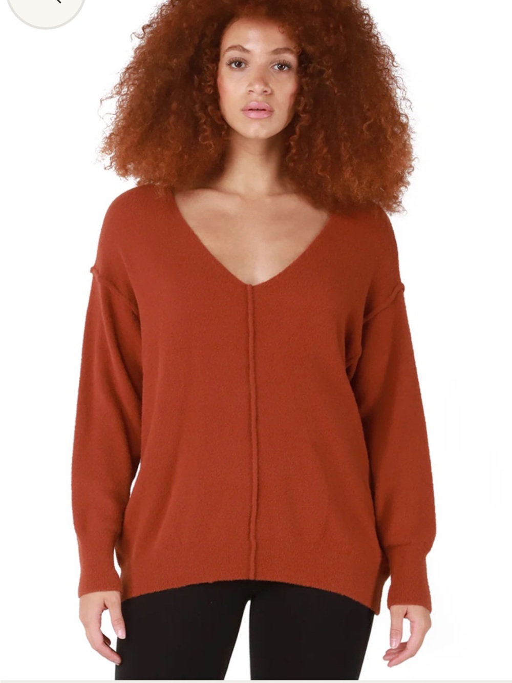 Dex Exposed Seams V-Neck Sweater